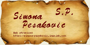 Simona Pešaković vizit kartica